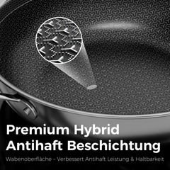 Naturepan Diamond-Titanium Keramik-Antihaft Pfanne Edelstahl mit Deckel