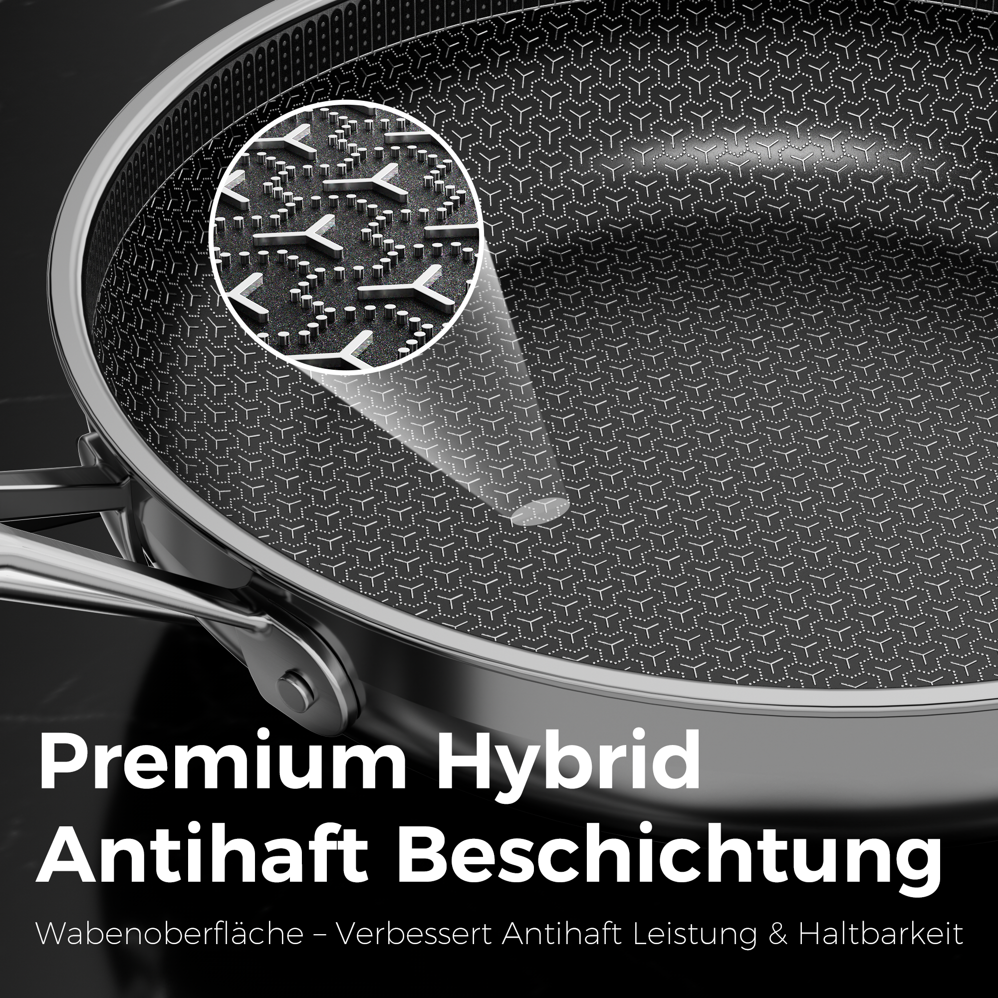 Naturepan Diamond-Titanium Keramik-Edelstahlpfanne Set